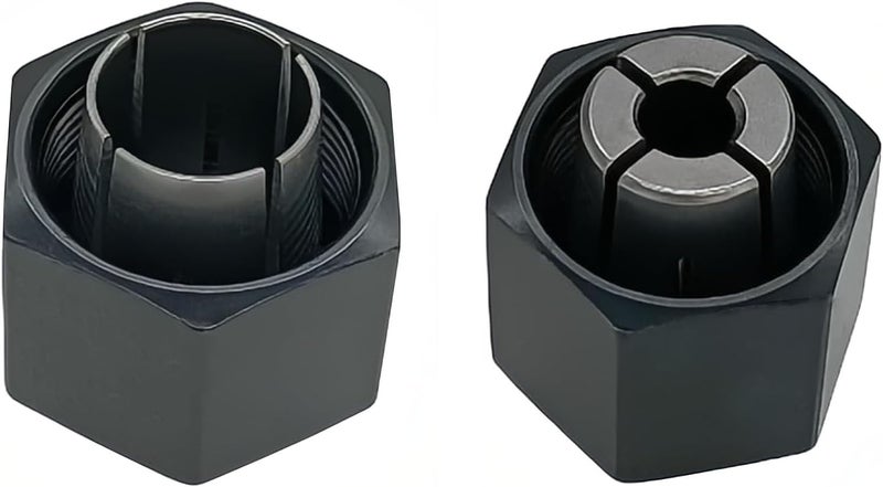 VIGORVIL 1/4" and 1/2" Router Collet Kit replace For Dewalt 326286-04 326286-03 Boschh 2610906283 2610906284 Hitachi 323-293 323-421 Big Horn 19691 19693 & RC050DW RC025DW (2 Pck) - Image 1